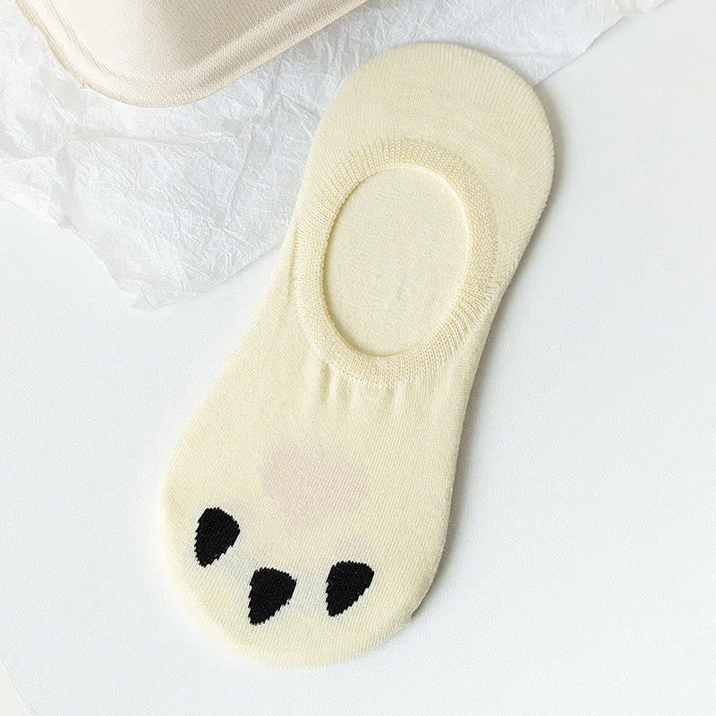 Plus Size Cat Footprints No Show Socks(5 Pairs)
