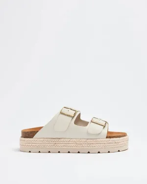 popular  Womens Chunky Moulded Cork Sandal - Off White