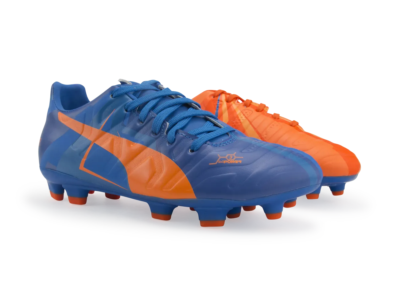 PUMA Kids evoPOWER 3 H2H FG Orange Clown Fish/Electric Blue Lemonade