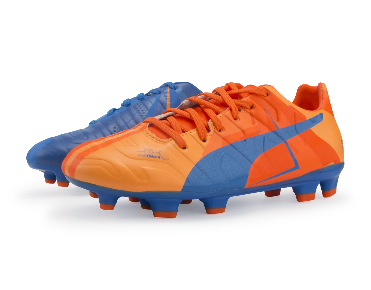 PUMA Kids evoPOWER 3 H2H FG Orange Clown Fish/Electric Blue Lemonade