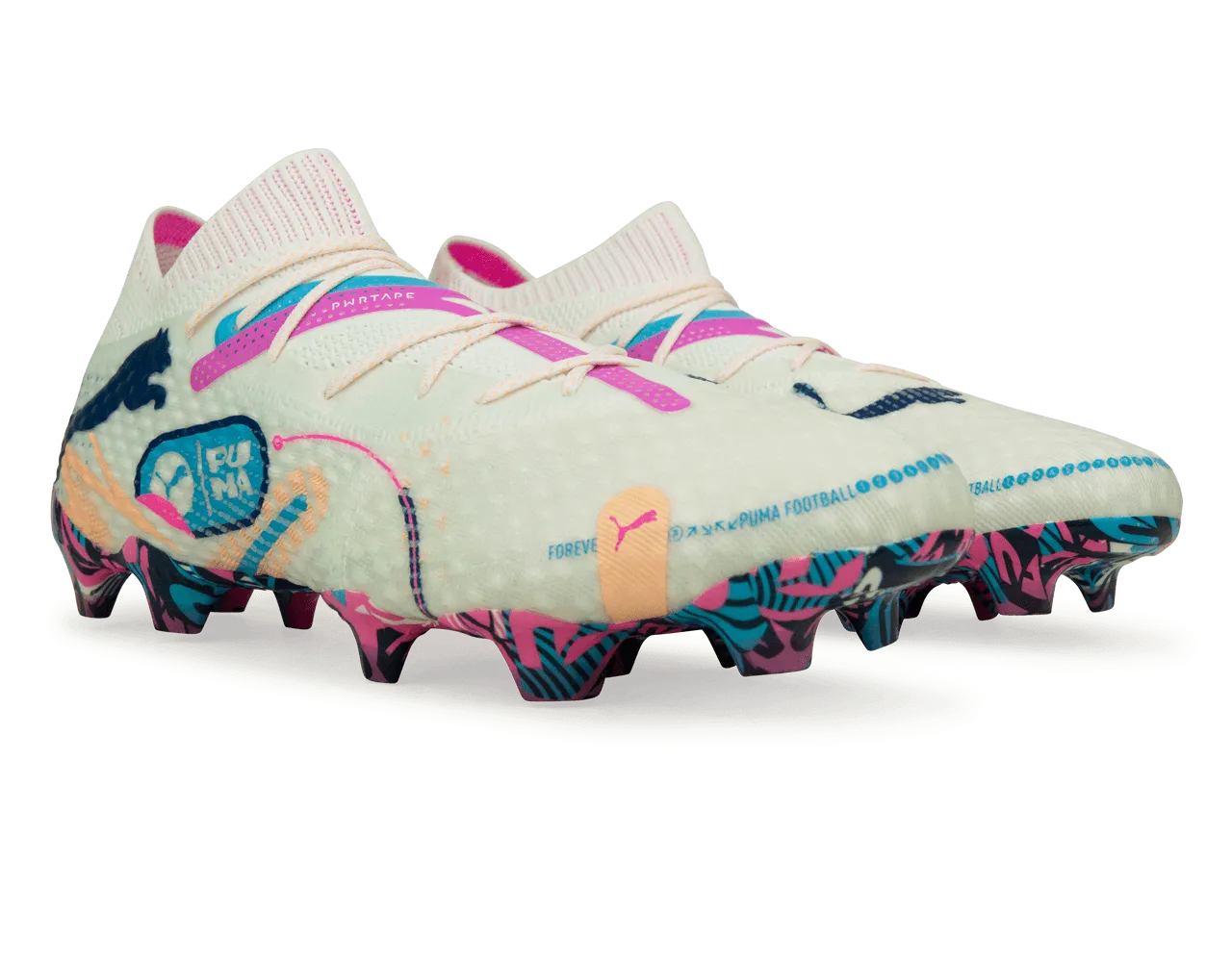 PUMA Men's Future 7 Ultimate Volume Up FG/AG White/Luminous Blue