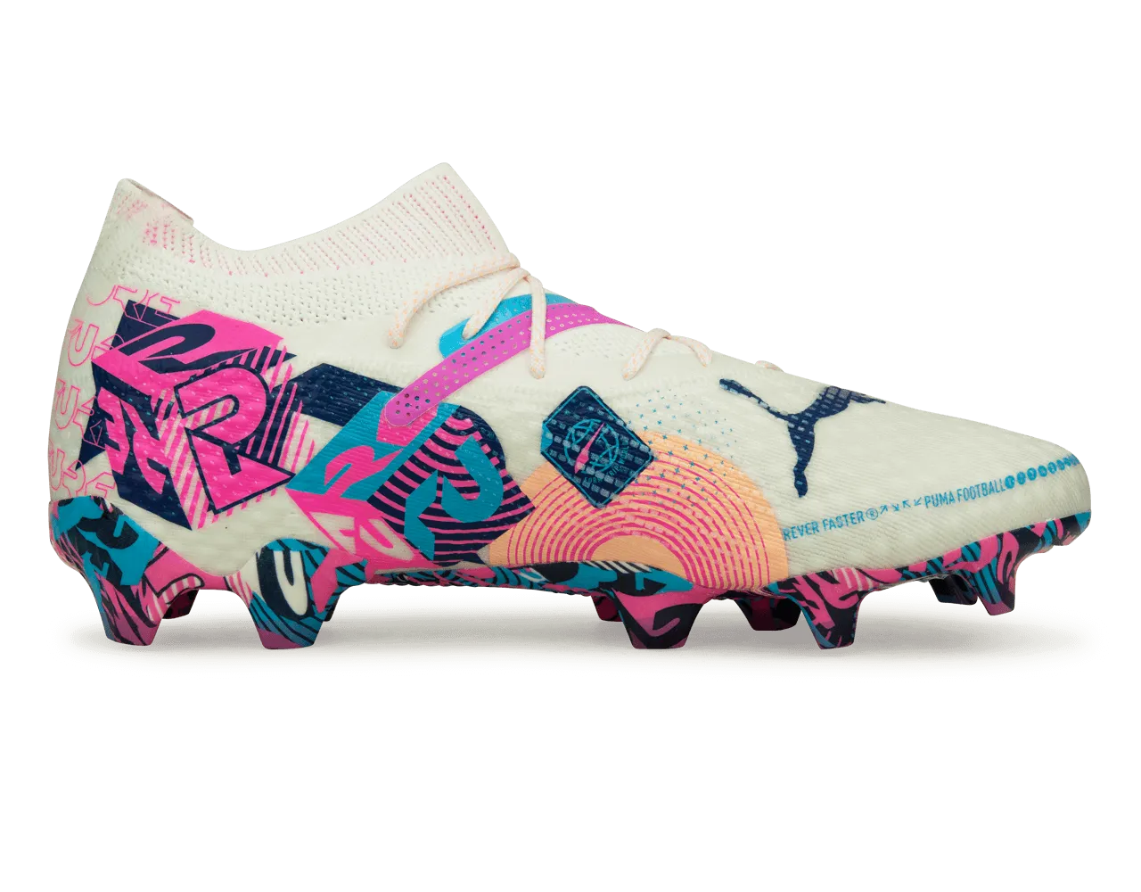 PUMA Men's Future 7 Ultimate Volume Up FG/AG White/Luminous Blue