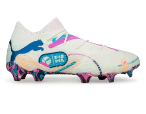 PUMA Men's Future 7 Ultimate Volume Up FG/AG White/Luminous Blue