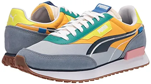 PUMA womens Future Rider Sneaker, China Blue-blue Fog-saffron, 12 US