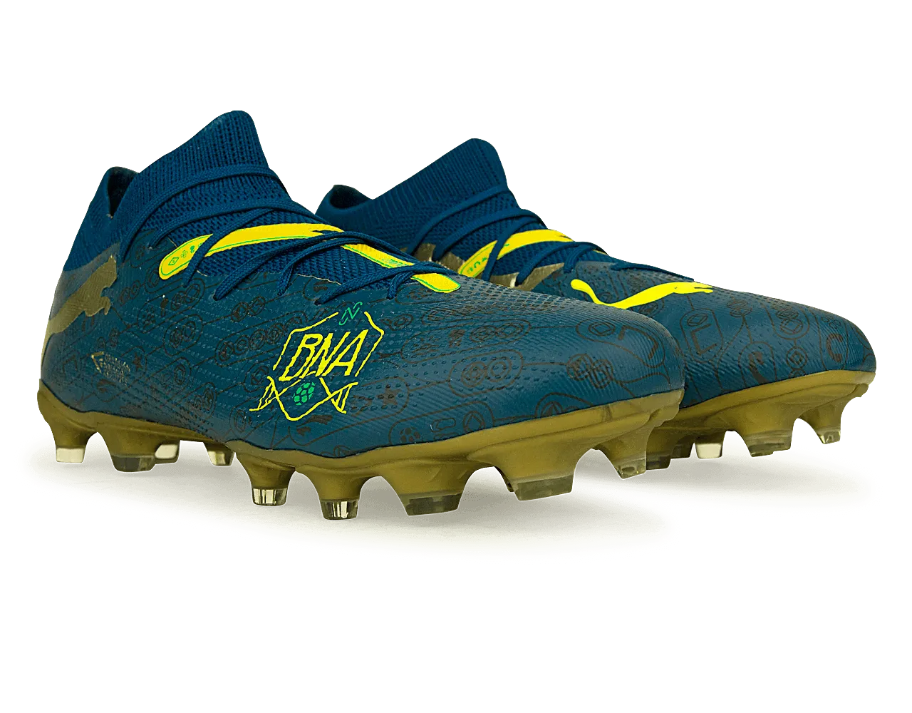 PUMA x Neymar JR Men's Future 7 Match BNA FG/AG Blue/Yellow/Green Gold