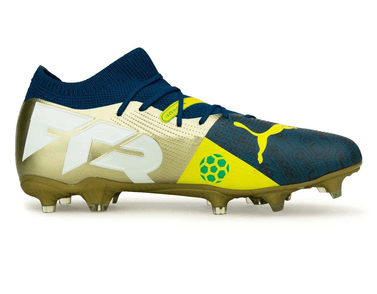 PUMA x Neymar JR Men's Future 7 Match BNA FG/AG Blue/Yellow/Green Gold