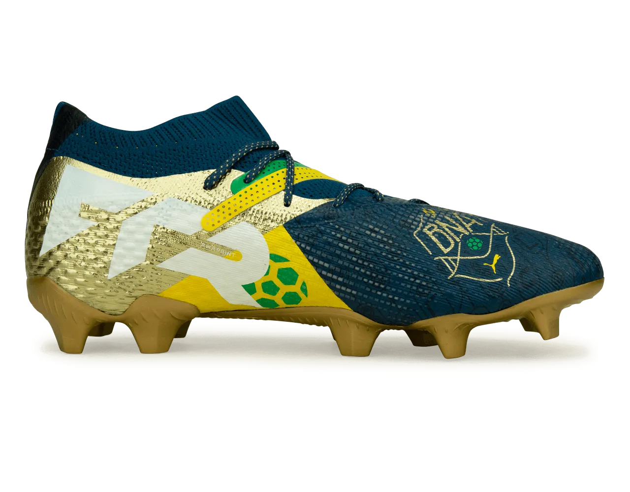 PUMA x Neymar JR Men's Future 7 Ultimate BNA FG/AG Blue/Yellow/Green Gold
