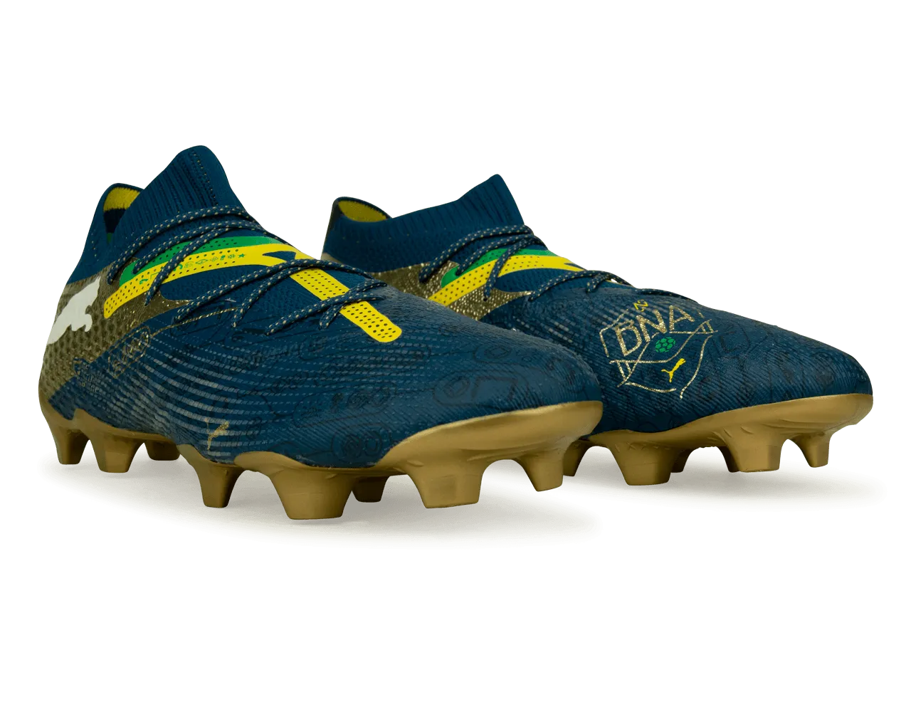 PUMA x Neymar JR Men's Future 7 Ultimate BNA FG/AG Blue/Yellow/Green Gold