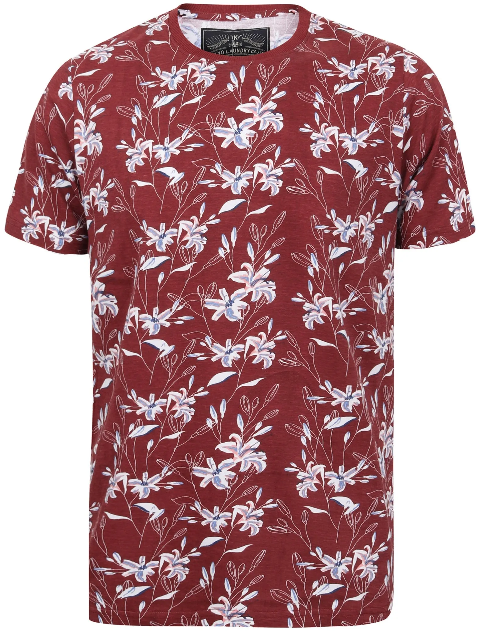 Punakaiki Floral Print Cotton T-Shirt In Sun Dried Tomato - Tokyo Laundry