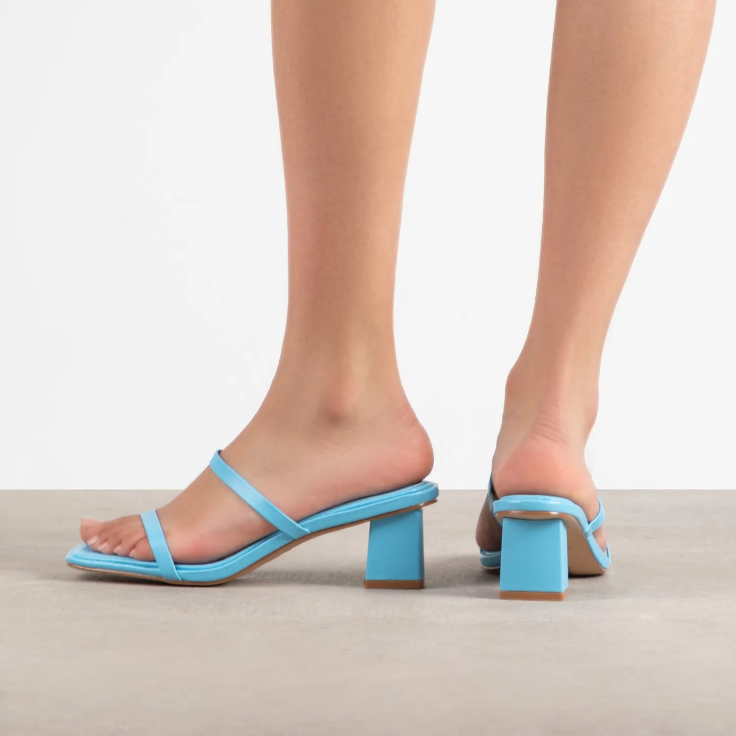 RAID Frieda Block Heeled Mule in Blue