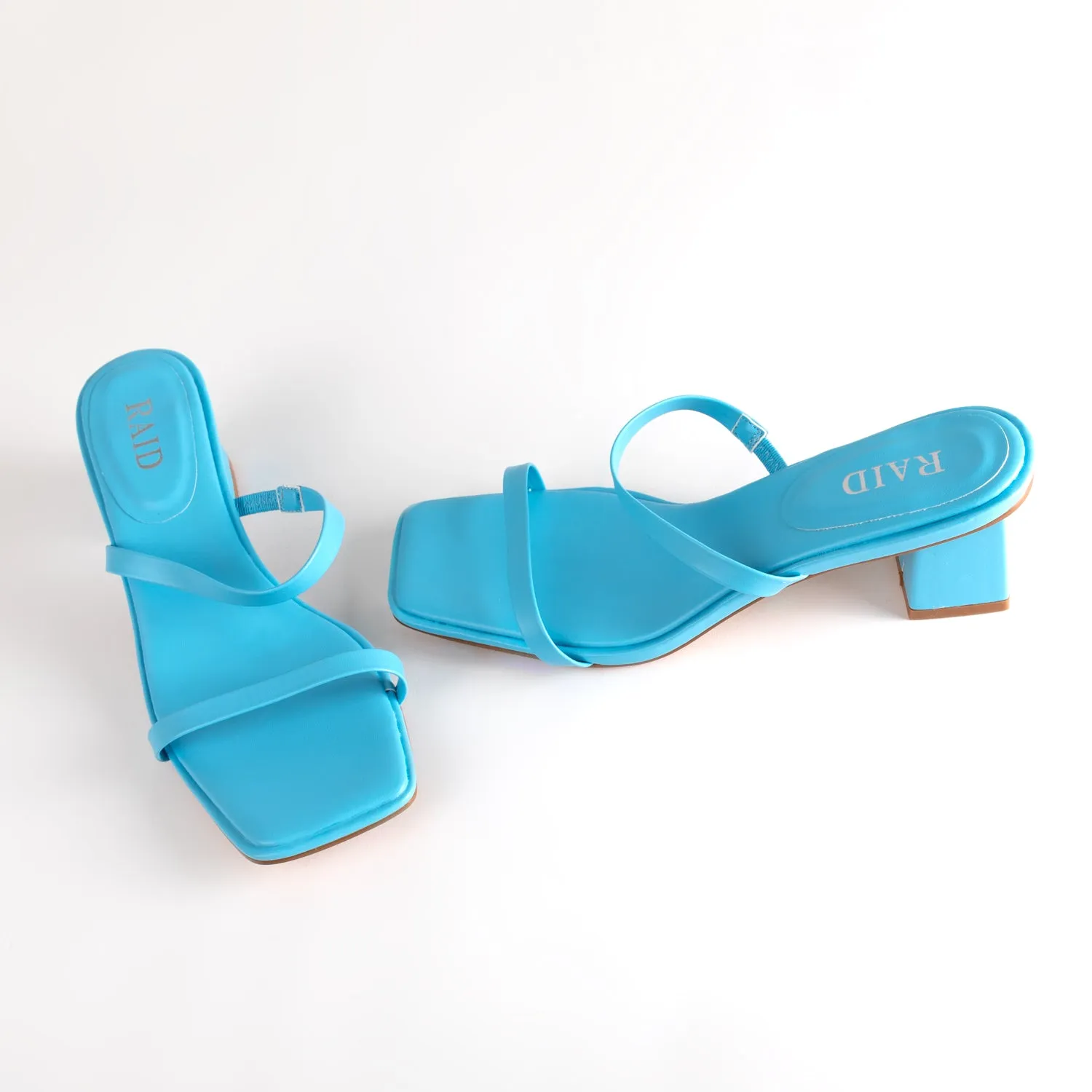 RAID Frieda Block Heeled Mule in Blue