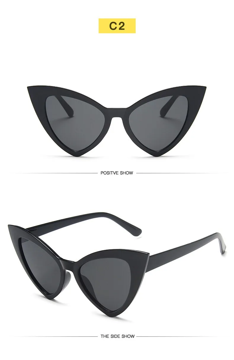 Retro Vintage Style Sexy Triangle Cat Eye Sunglasses for Women