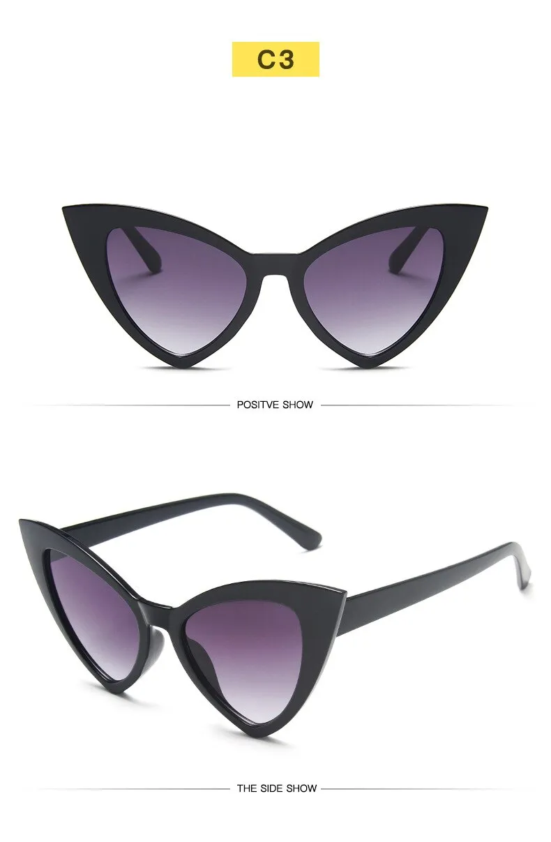 Retro Vintage Style Sexy Triangle Cat Eye Sunglasses for Women