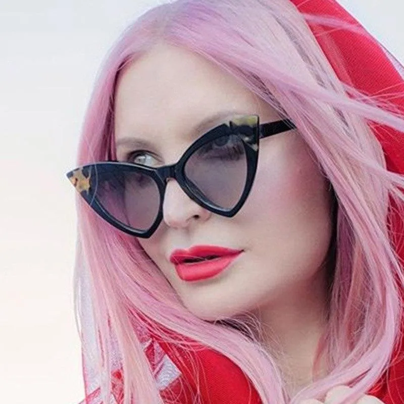 Retro Vintage Style Sexy Triangle Cat Eye Sunglasses for Women
