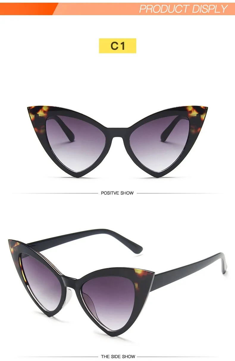 Retro Vintage Style Sexy Triangle Cat Eye Sunglasses for Women