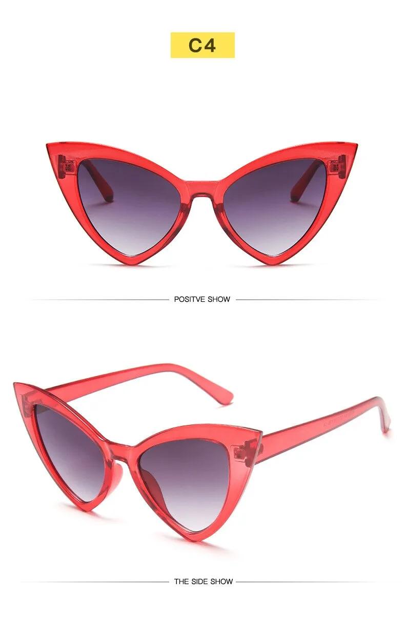 Retro Vintage Style Sexy Triangle Cat Eye Sunglasses for Women