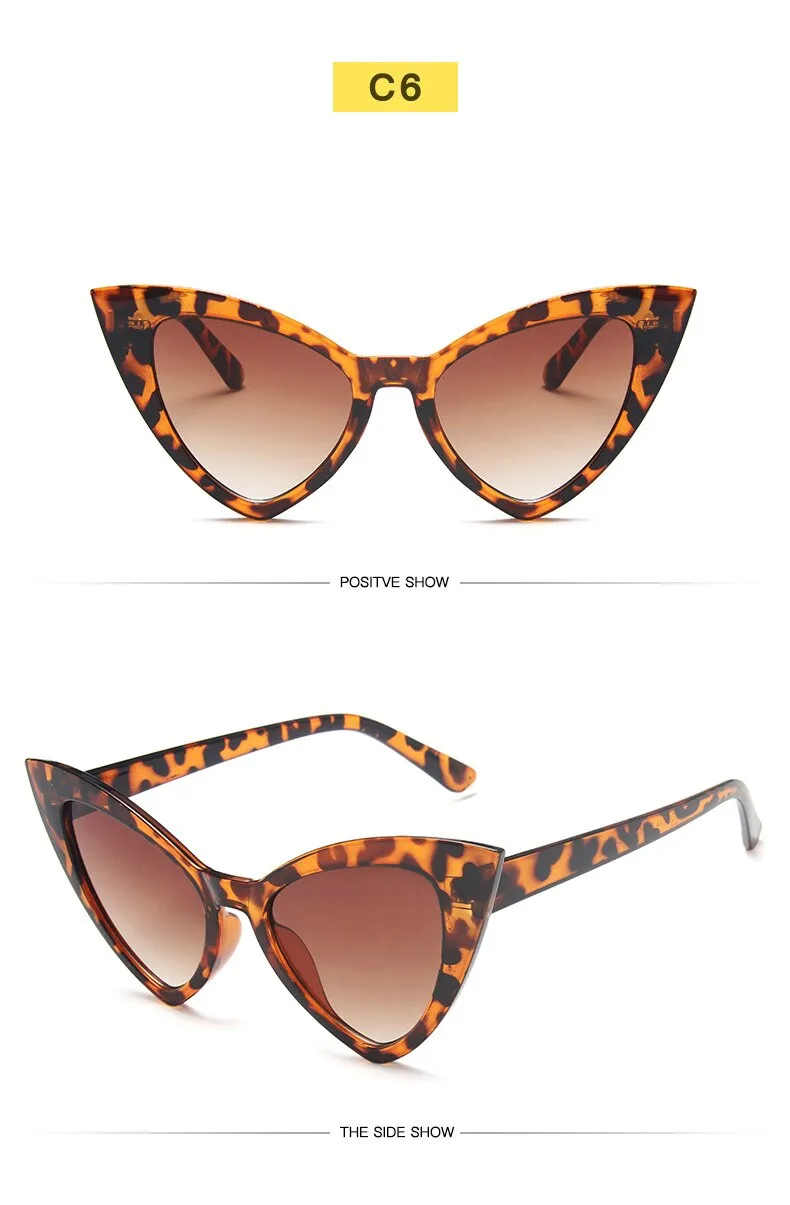 Retro Vintage Style Sexy Triangle Cat Eye Sunglasses for Women