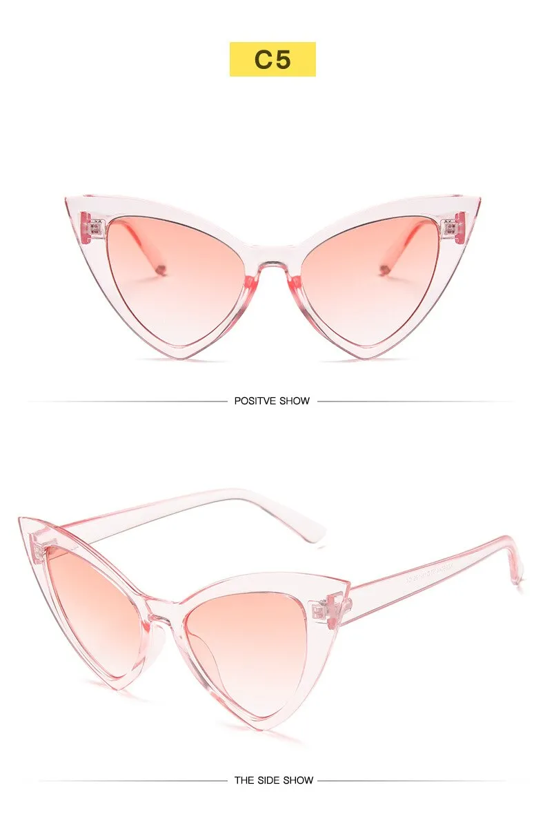 Retro Vintage Style Sexy Triangle Cat Eye Sunglasses for Women