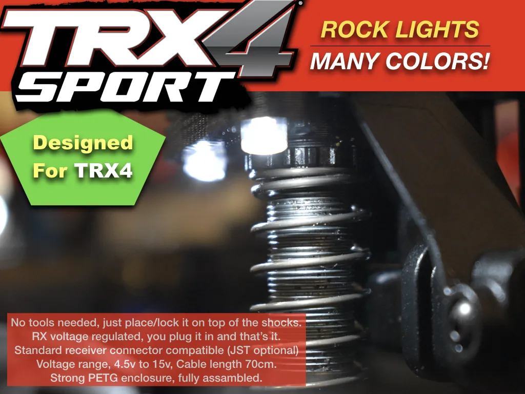 ROCK Lights Kit For TRX4 SPORT Traxxas Waterproof Full Kit by Polo Creations Rc