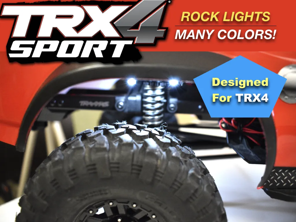 ROCK Lights Kit For TRX4 SPORT Traxxas Waterproof Full Kit by Polo Creations Rc