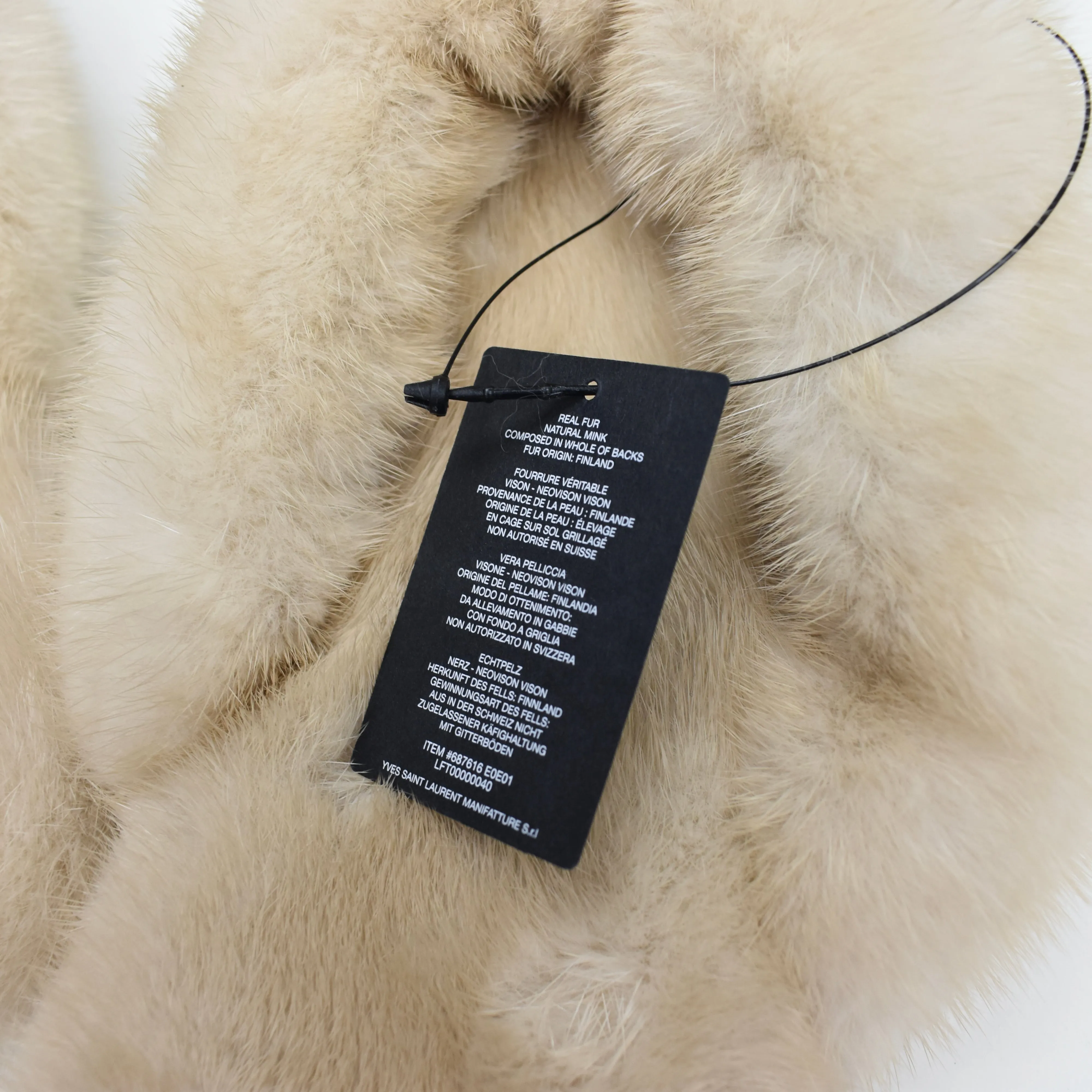 Saint Laurent - Beige Genuine Fur Pepe Flip Flops