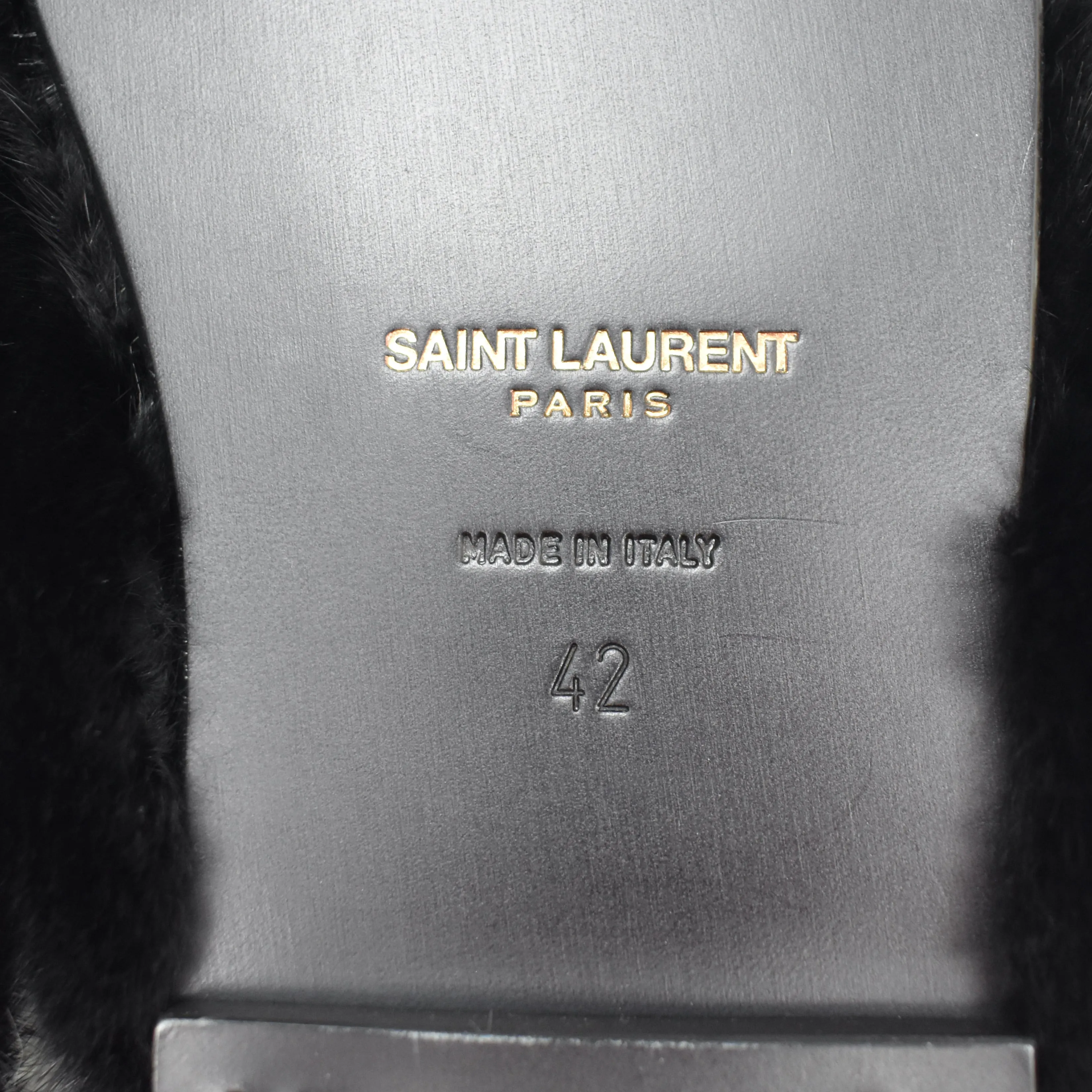 Saint Laurent - Black Genuine Fur Pepe Flip Flops