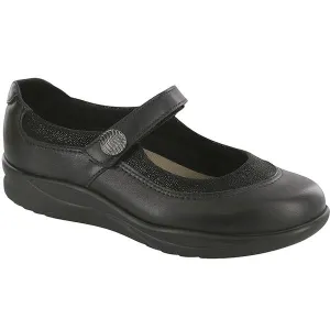 SAS Step Out in Black Leather (Women's)
