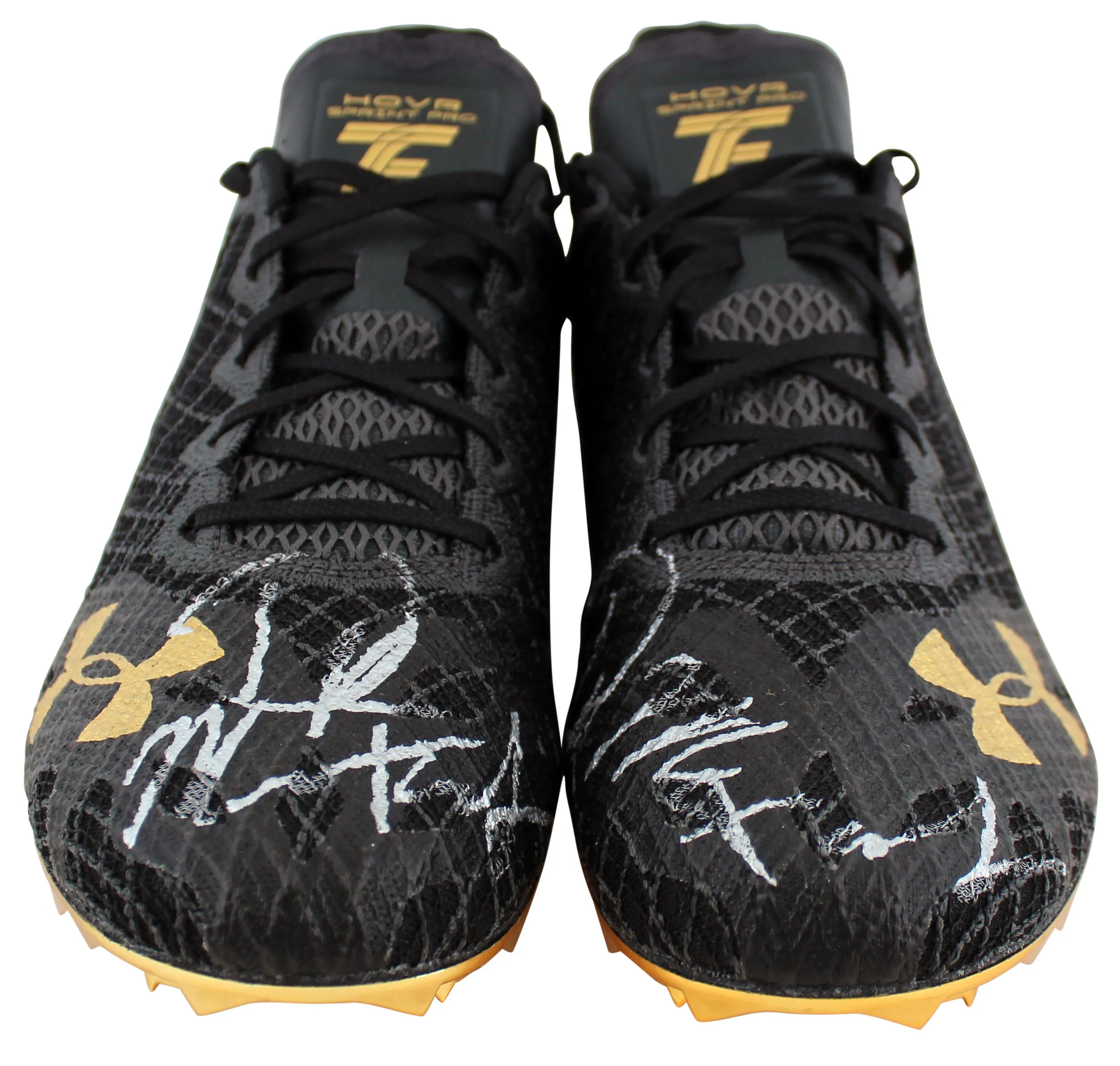Seahawks DK Metcalf Personally Owned & Signed Under Armour Track Shoes BAS Wit