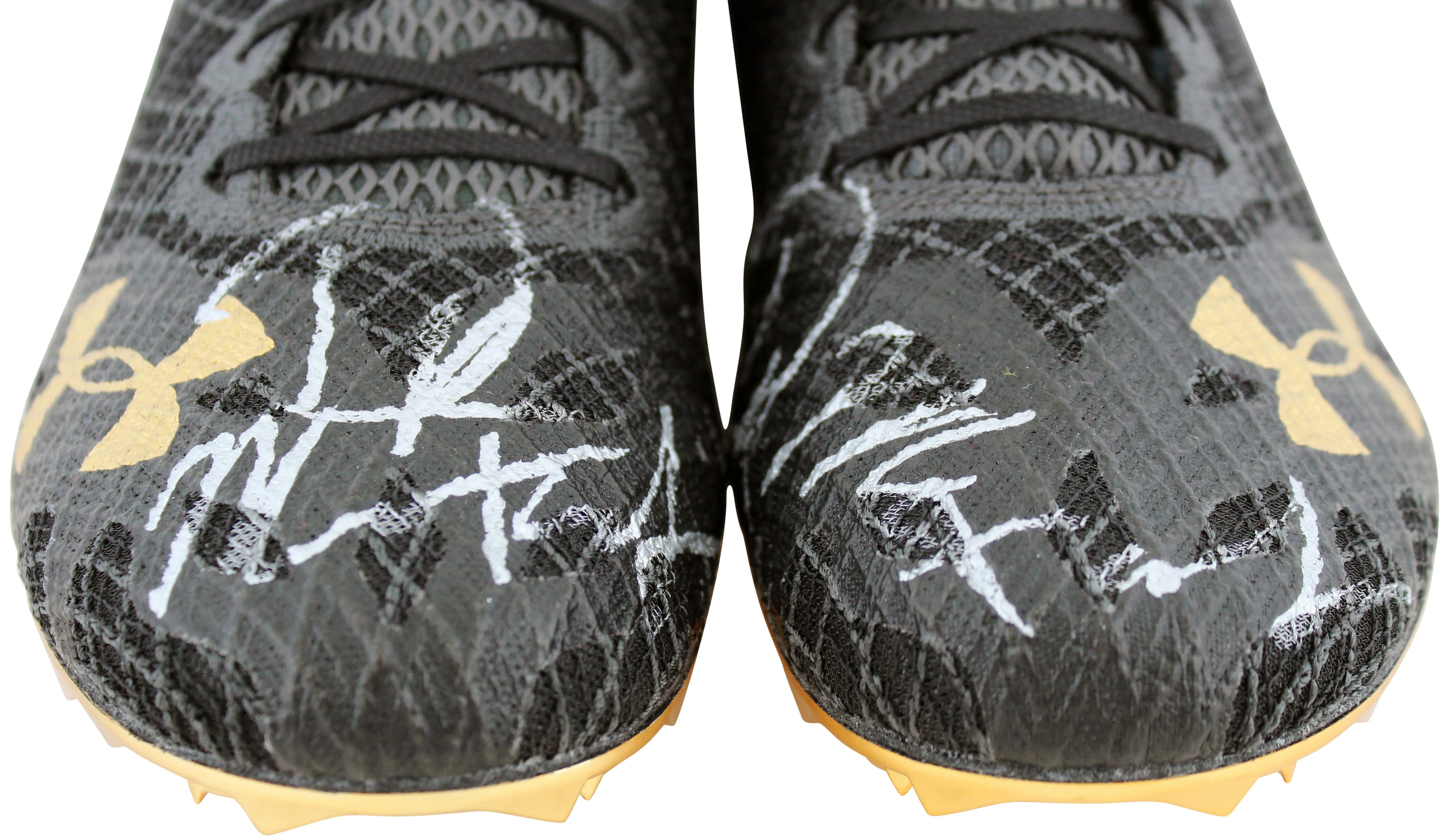 Seahawks DK Metcalf Personally Owned & Signed Under Armour Track Shoes BAS Wit