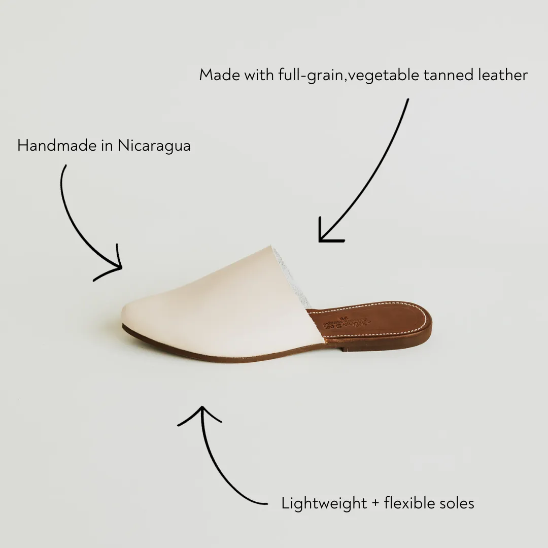 SECONDS Cream Otoño Mule {Women's Leather Shoes}