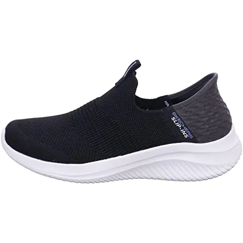 Skechers Women's Hands Free Slip Ins Ultra Flex 3.0 Smooth Step Sneaker, Black, 7.5