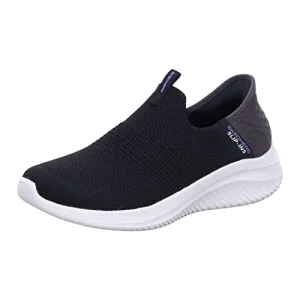 Skechers Women's Hands Free Slip Ins Ultra Flex 3.0 Smooth Step Sneaker, Black, 7.5