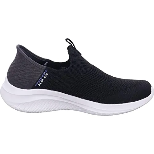 Skechers Women's Hands Free Slip Ins Ultra Flex 3.0 Smooth Step Sneaker, Black, 7.5