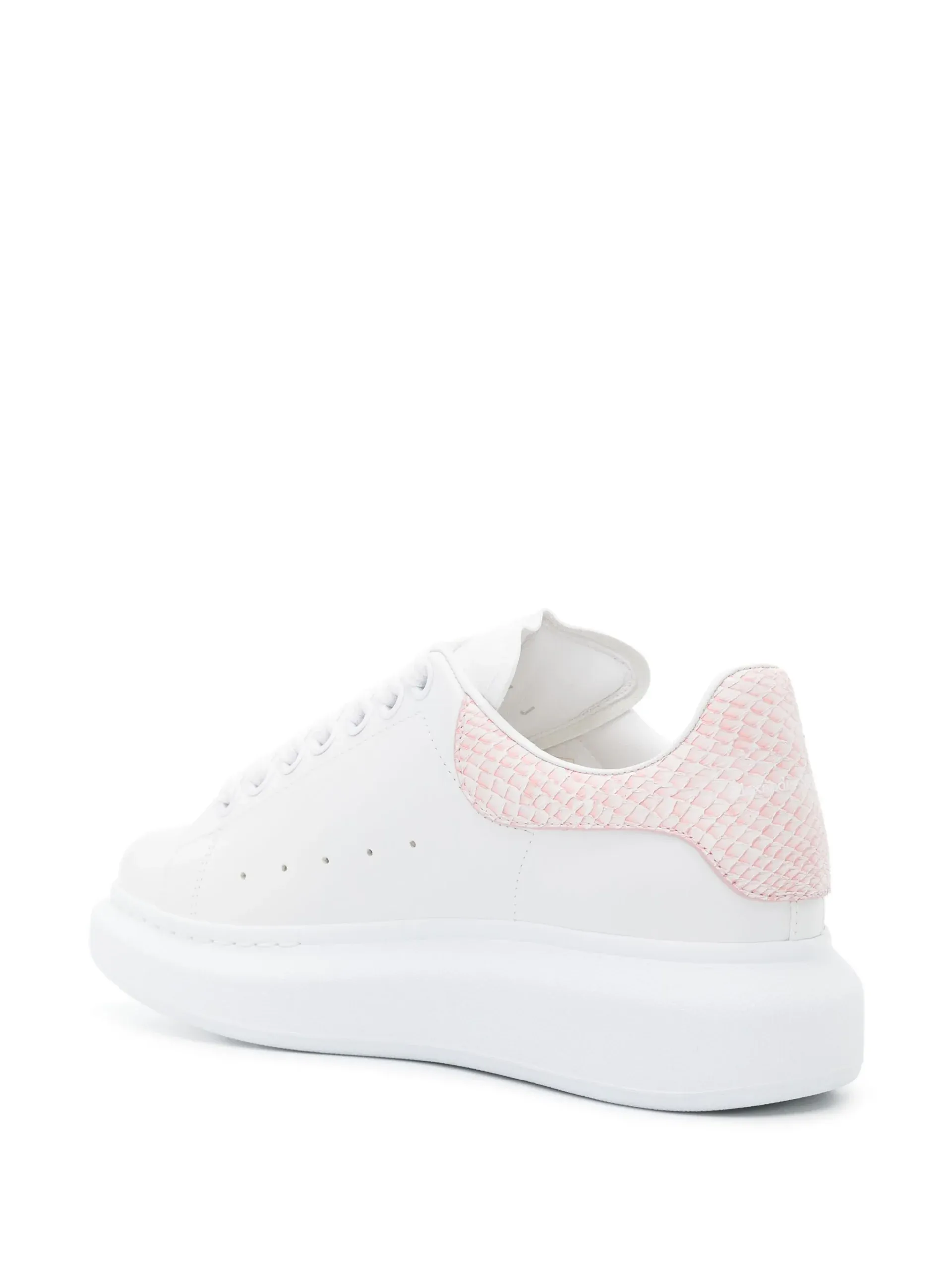 Sneakers Alexander McQueen Oversized Lizard alb/roz