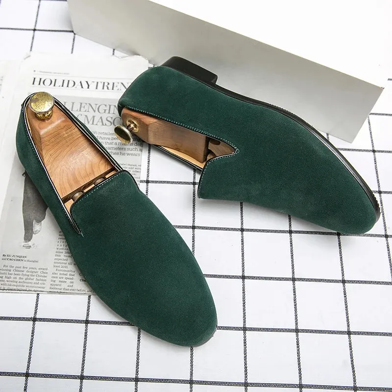 Sohiwoo Suede Leather Shoes Men Mules Classic Business For Male Luxury Driving Shoes Men Loafers Design Shoes Slip-On Men Dress Shoes