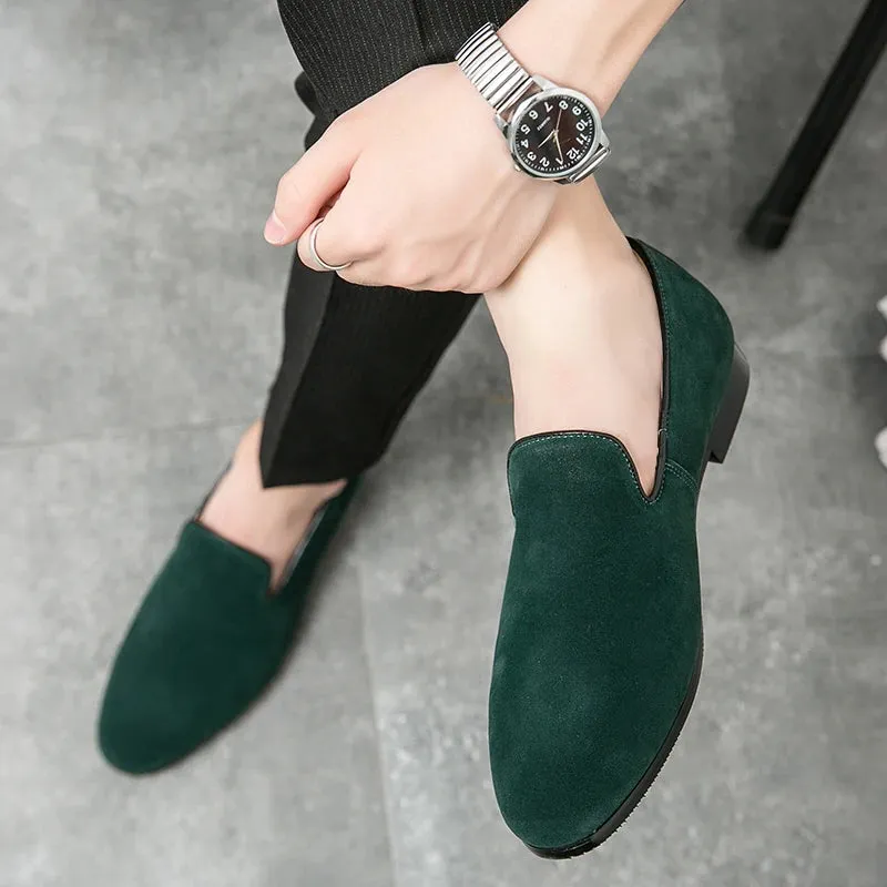 Sohiwoo Suede Leather Shoes Men Mules Classic Business For Male Luxury Driving Shoes Men Loafers Design Shoes Slip-On Men Dress Shoes