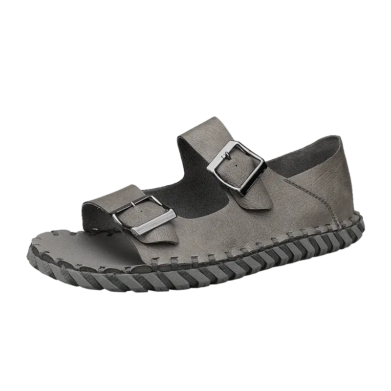 Sohiwoo  Summer New Men's Sandals Outdoor Genuine Leather Driving Soft Sole Sports Beach Shoes Casual Non slip External Wear Sandals