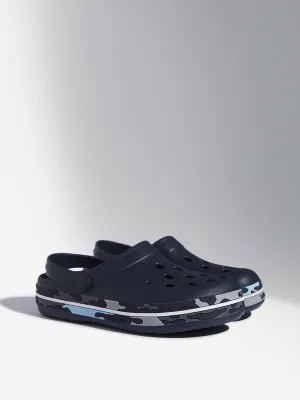 SOLEPLAY Navy Camouflage Printed Clogs