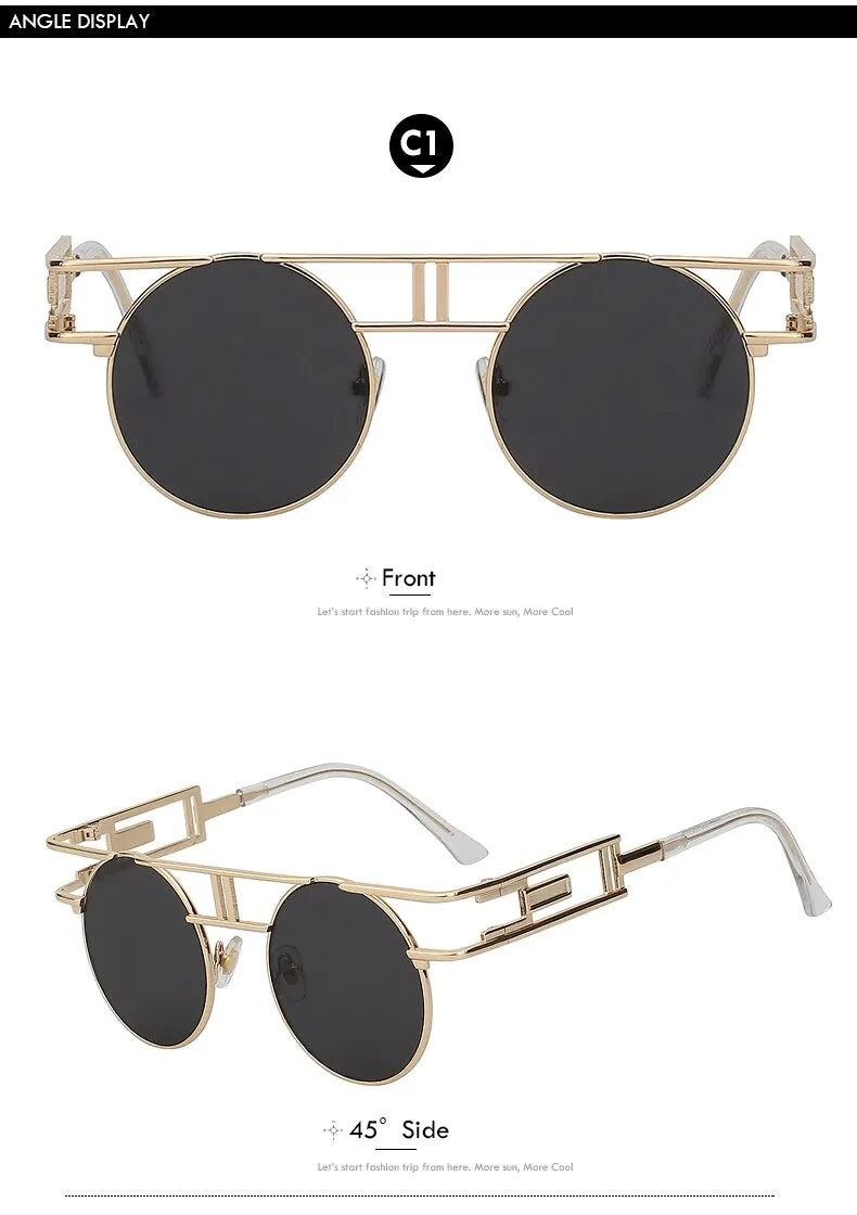 Steampunk Gothic Retro Vintage Rose Gold Women's Designer Sunglasses