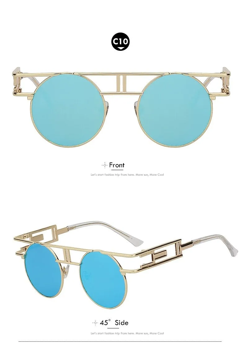 Steampunk Gothic Retro Vintage Rose Gold Women's Designer Sunglasses