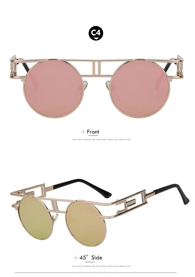 Steampunk Gothic Retro Vintage Rose Gold Women's Designer Sunglasses