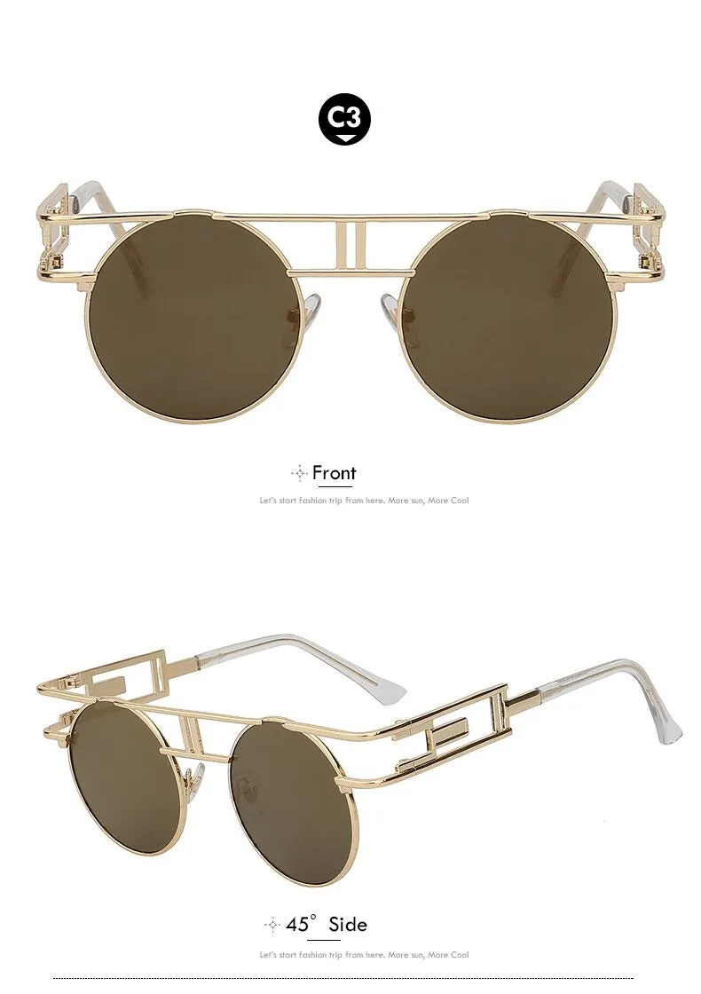 Steampunk Gothic Retro Vintage Rose Gold Women's Designer Sunglasses