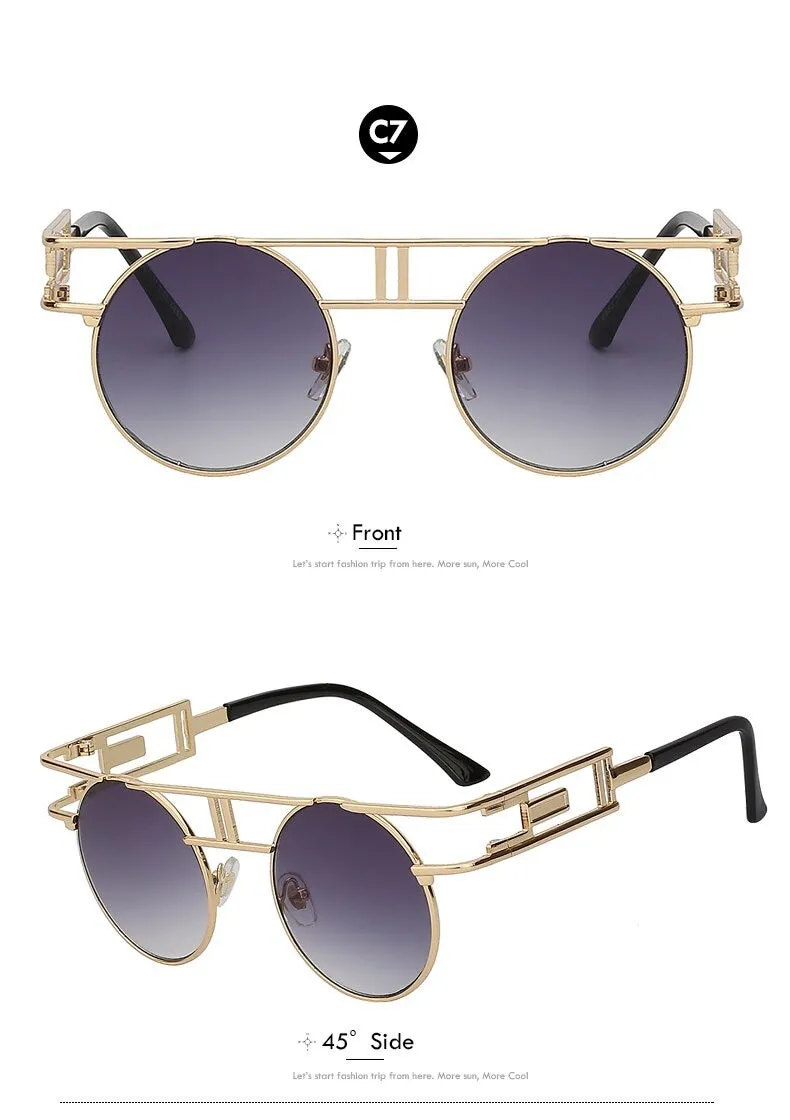 Steampunk Gothic Retro Vintage Rose Gold Women's Designer Sunglasses