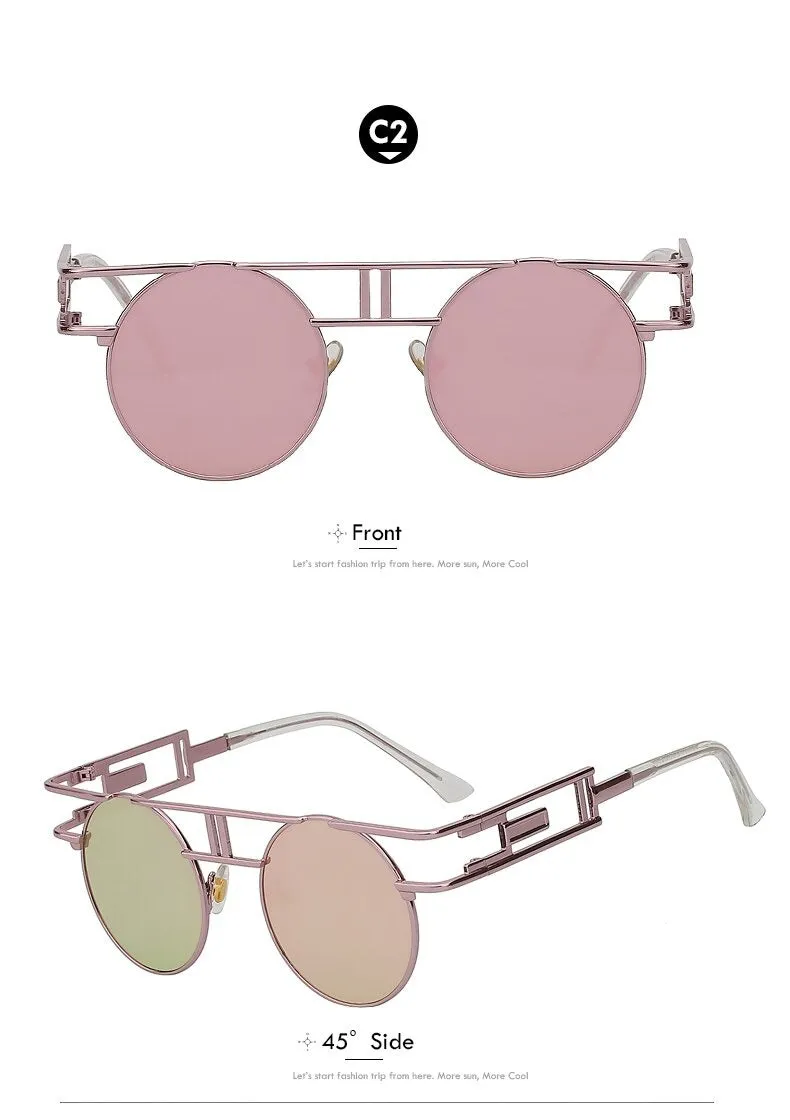 Steampunk Gothic Retro Vintage Rose Gold Women's Designer Sunglasses