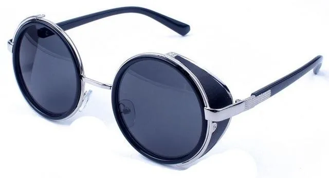 Steampunk Round Fashion Metal Designer Coated Women Sunglasses