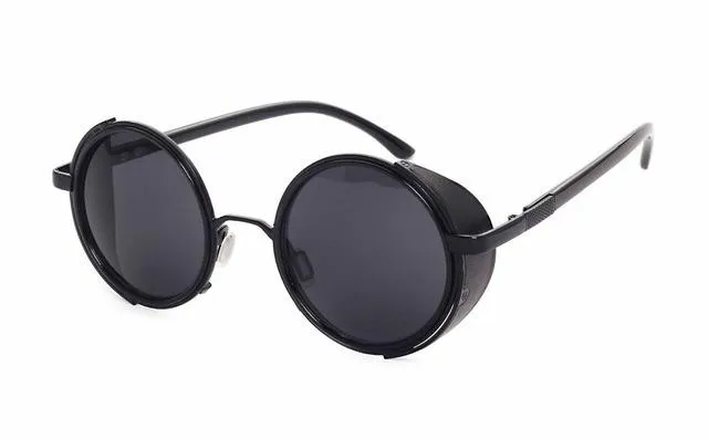 Steampunk Round Fashion Metal Designer Coated Women Sunglasses