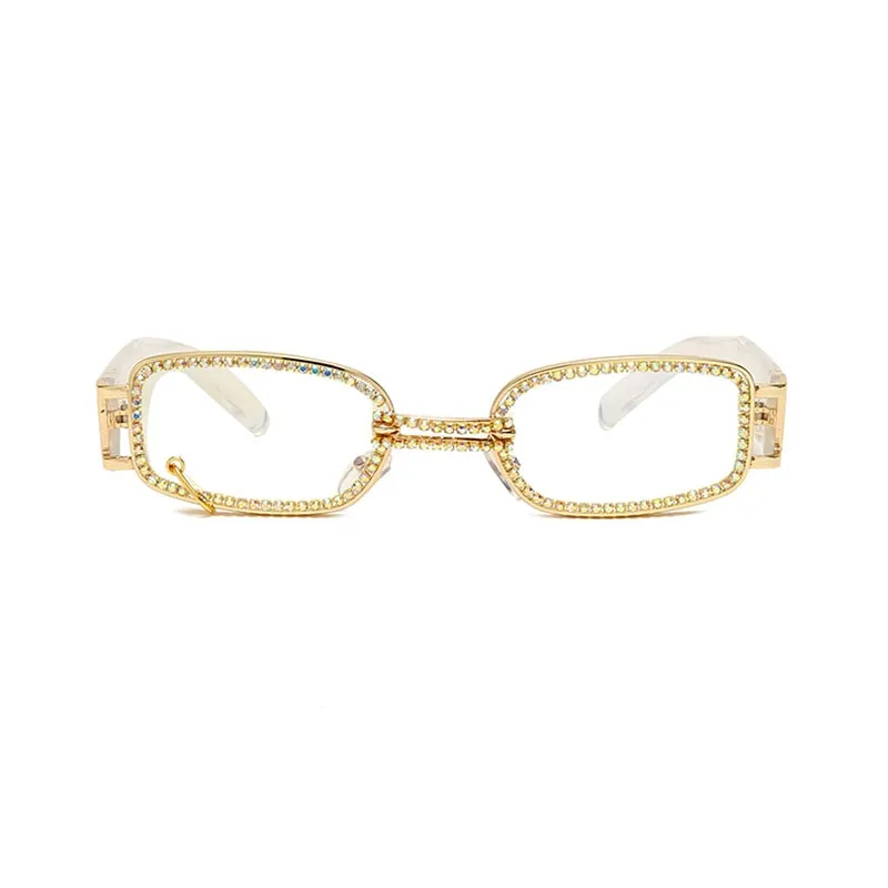 Steampunk UV400 Diamond Rimless Eyewear Sunglasses for Women
