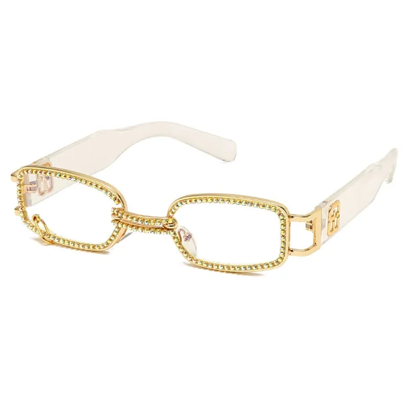 Steampunk UV400 Diamond Rimless Eyewear Sunglasses for Women