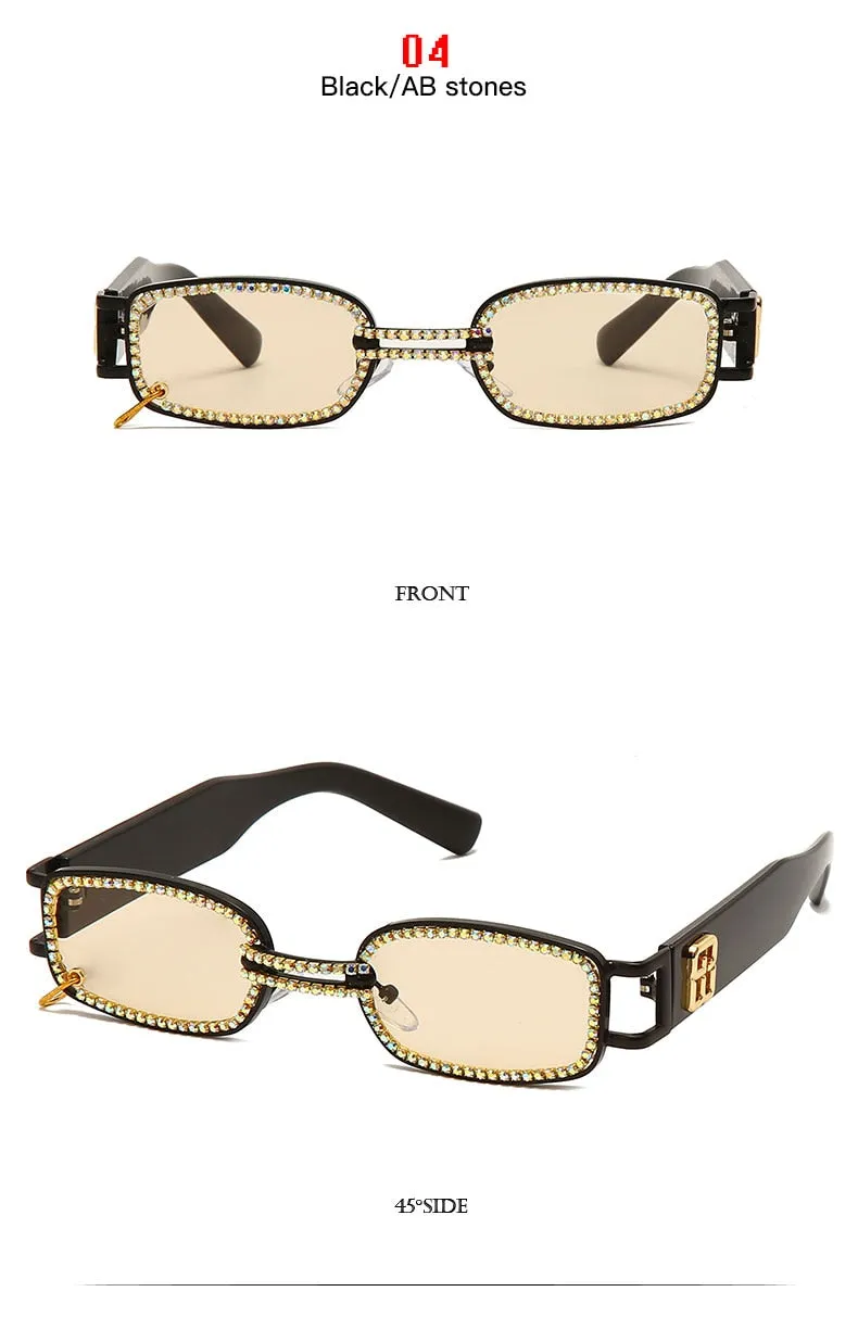 Steampunk UV400 Diamond Rimless Eyewear Sunglasses for Women
