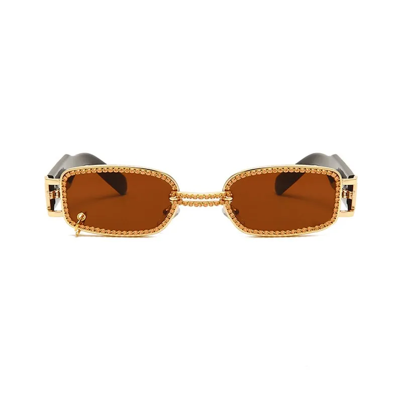 Steampunk UV400 Diamond Rimless Eyewear Sunglasses for Women